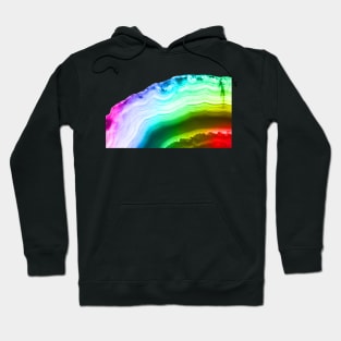 Rainbow colors fancy agate slice mineral Hoodie